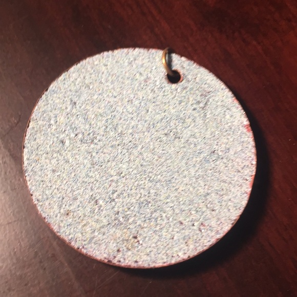 Enamel on Copper Pendant Necklace 2 inches - Picture 5 of 6